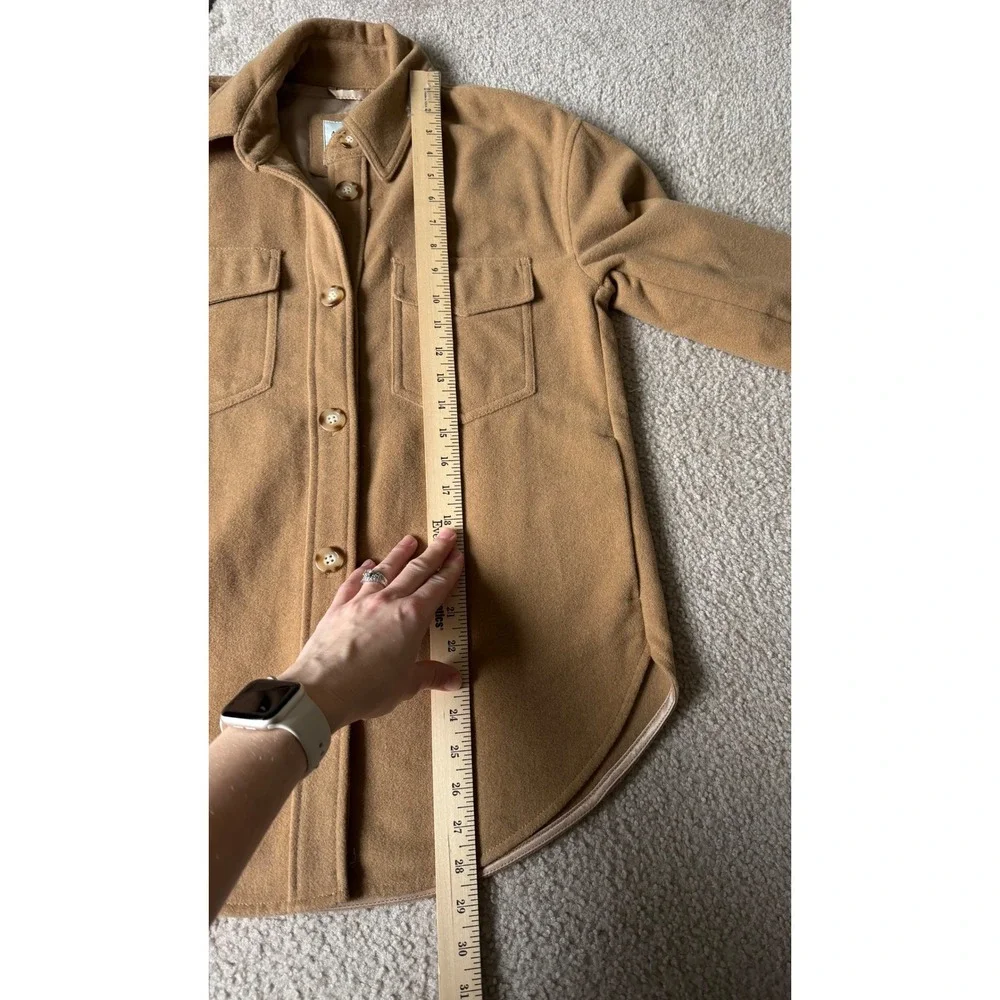 Abercrombie & Fitch Womens Shacket Wool Blend‎ Camel Tan Shirt Jacket Small